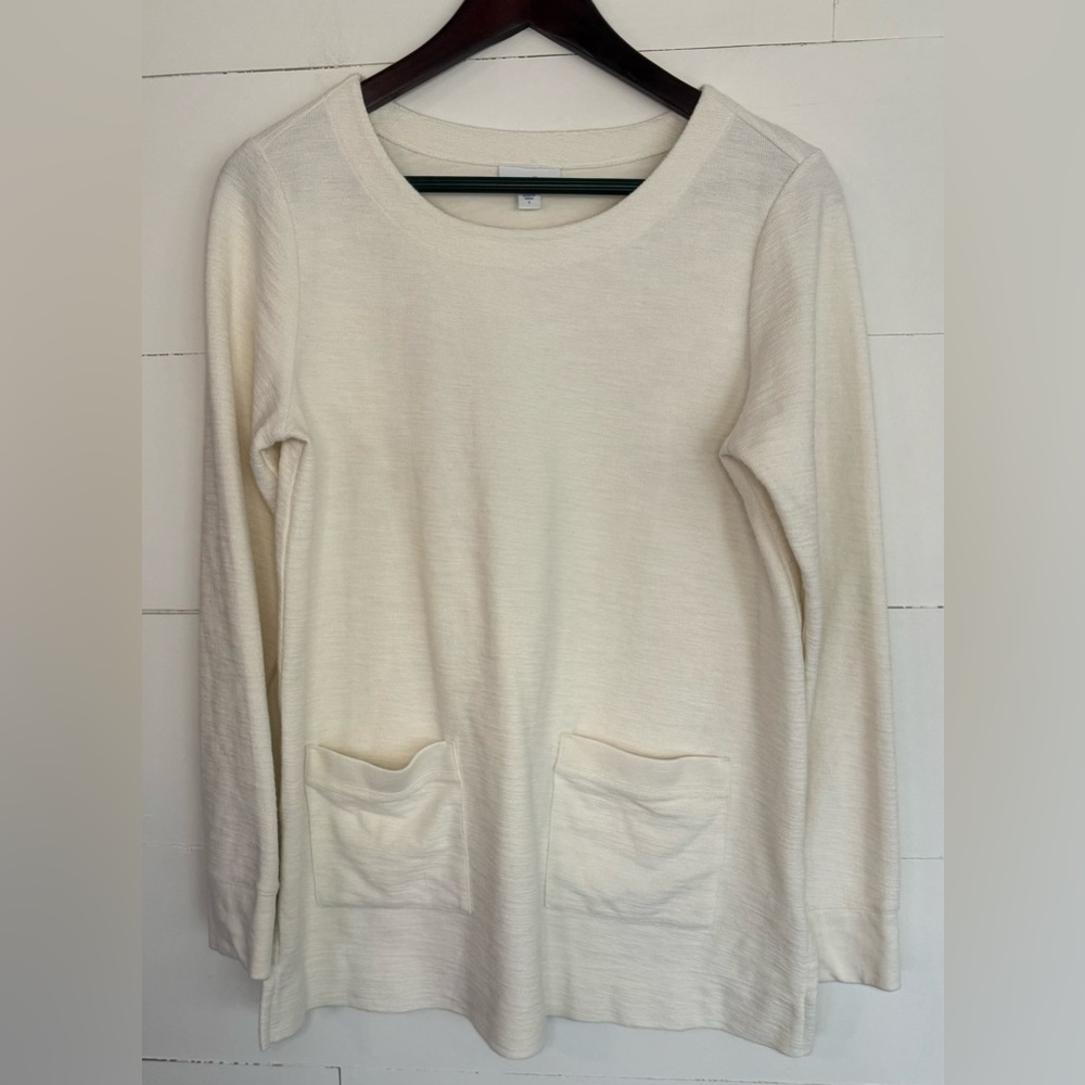 J. Jill Cream Textured Knit Top